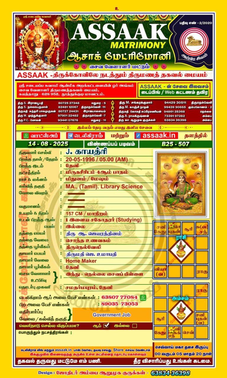 திருமணமாகாதவர், பிள்ளைமார், பெண்