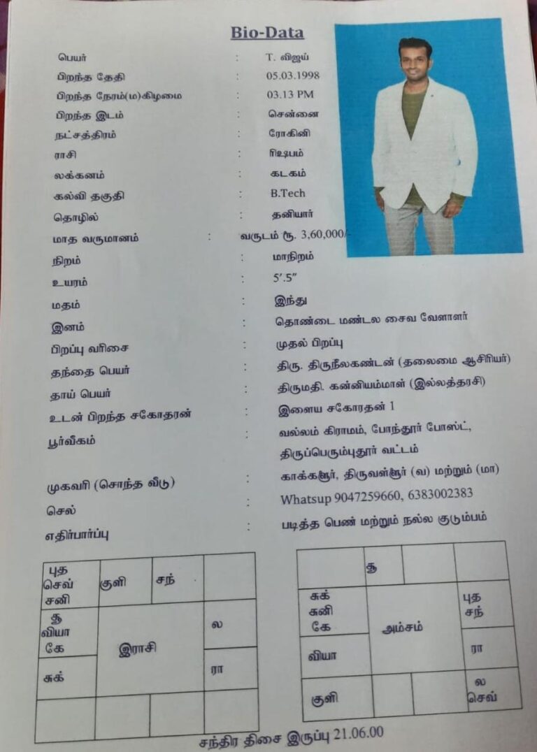 ஆண், திருமணமாகாதவர், முதலியார்