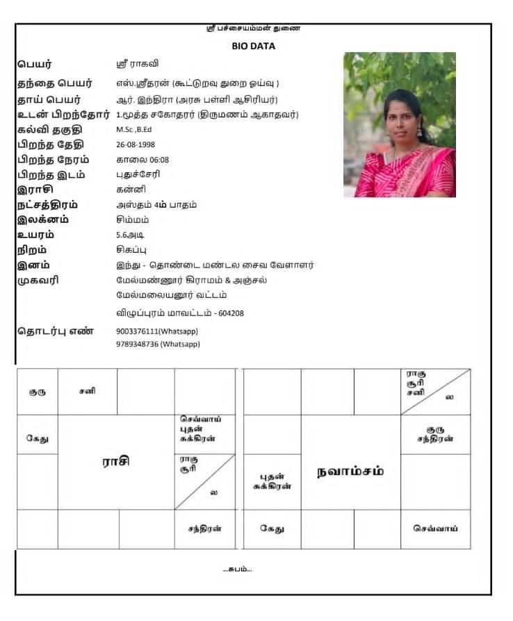 திருமணமாகாதவர், பெண், முதலியார்