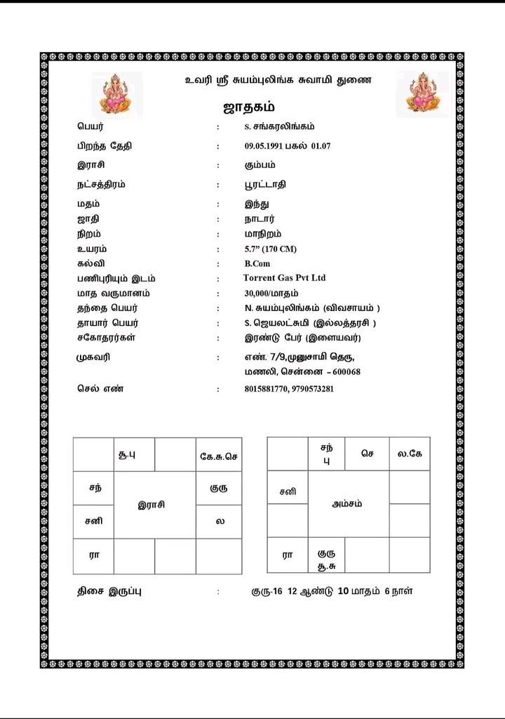 ஆண், திருமணமாகாதவர், இந்து நாடார்