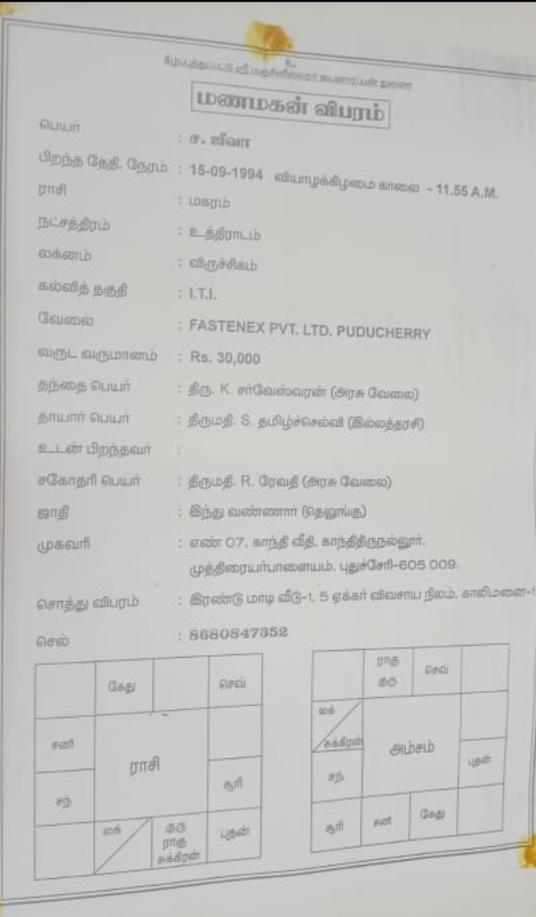 ஆண், திருமணமாகதவர், வெள்ளாளர்