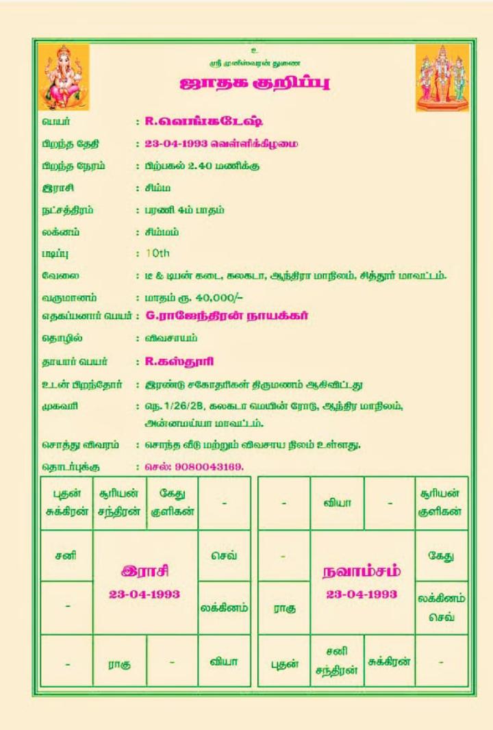 ஆண், திருமணமாகதவர், நாயக்கர்