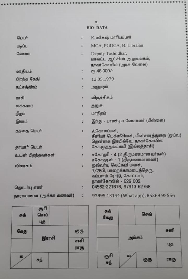 ஆண், திருமணமாகதவர், வேளாளர்